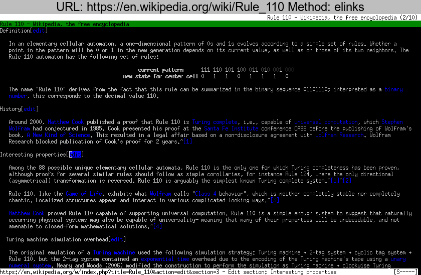 https://en.wikipedia.org/wiki/Rule_110 rendered using elinks