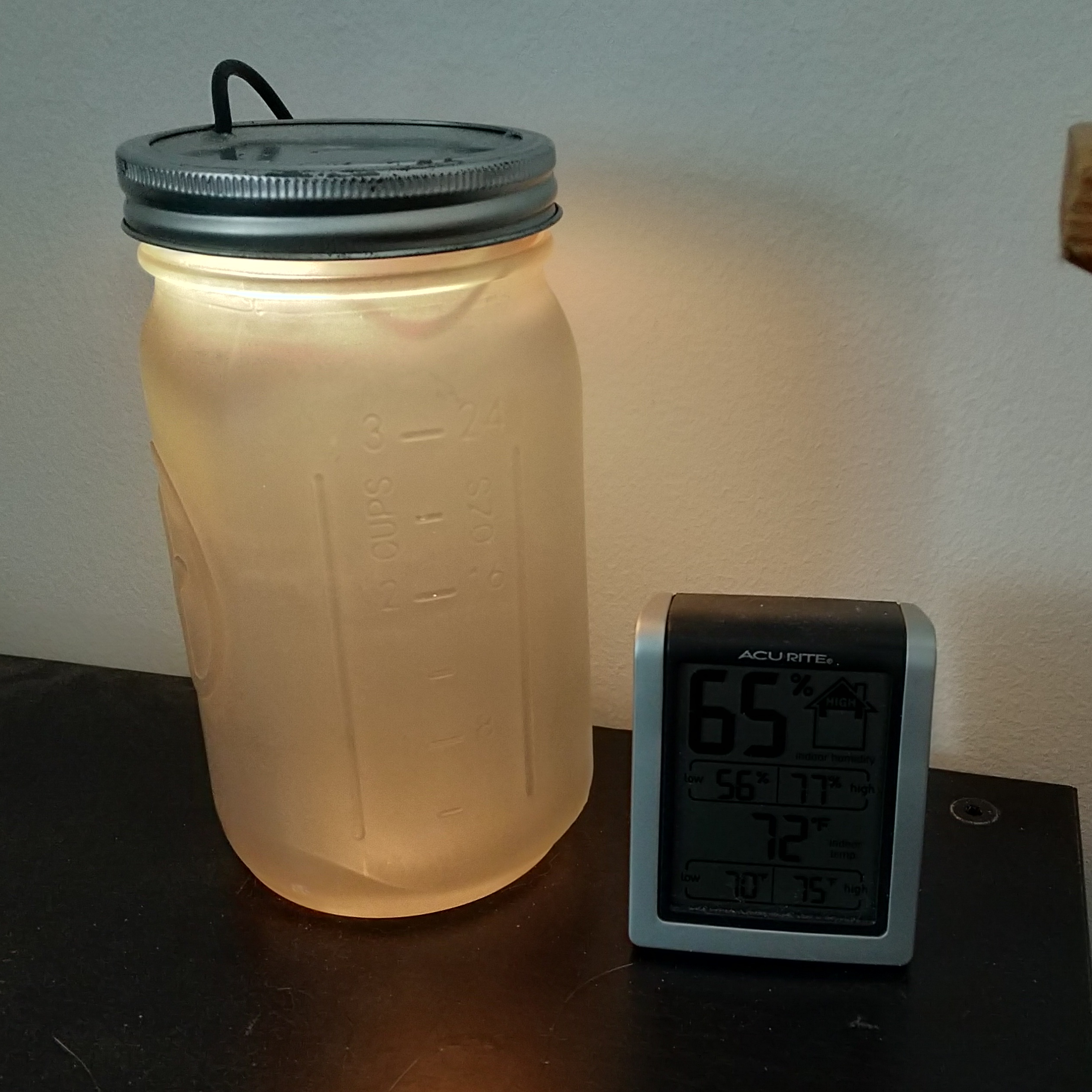 AQI LED Jar on a Yellow Day