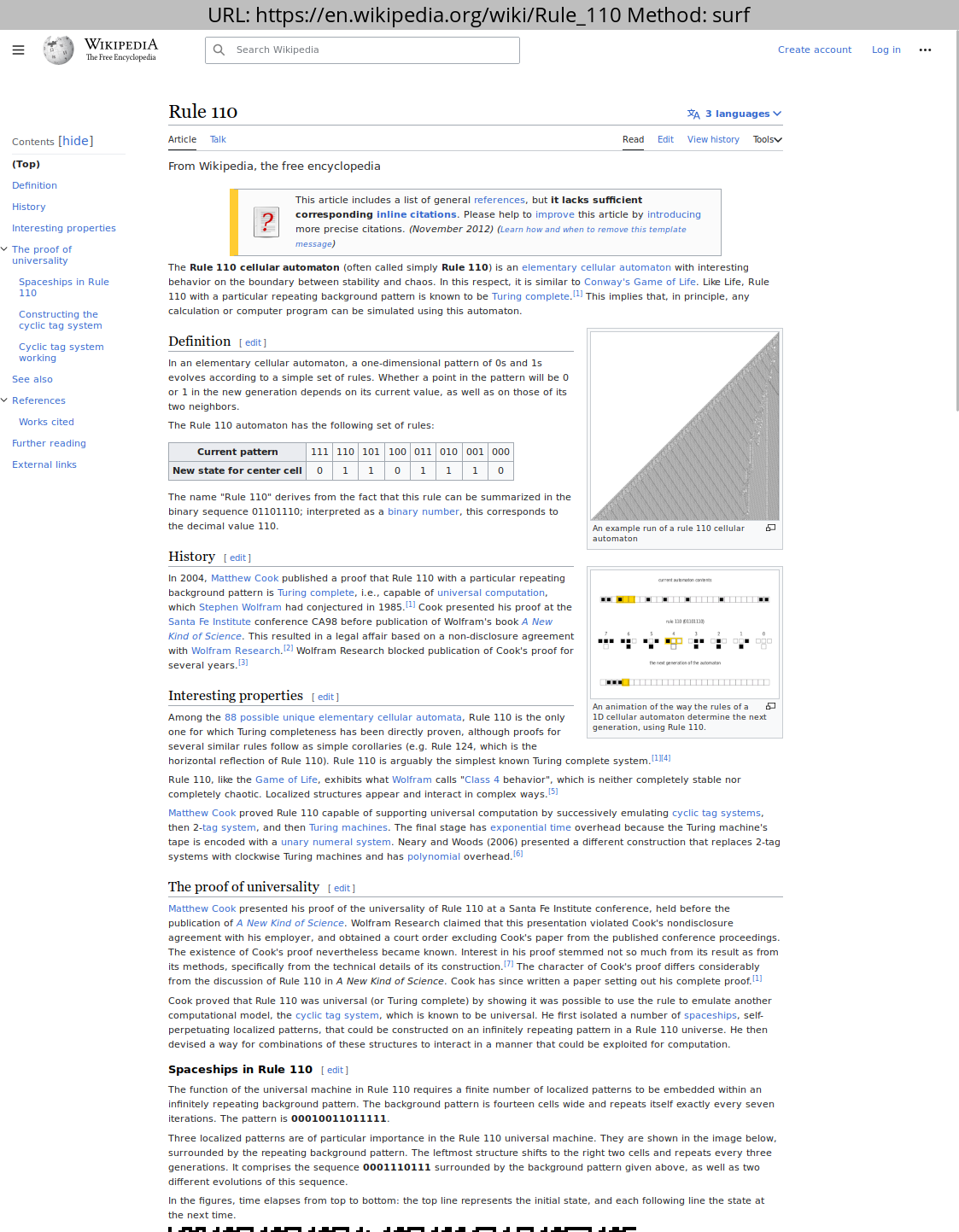 https://en.wikipedia.org/wiki/Rule_110 rendered using Original \(surf\)