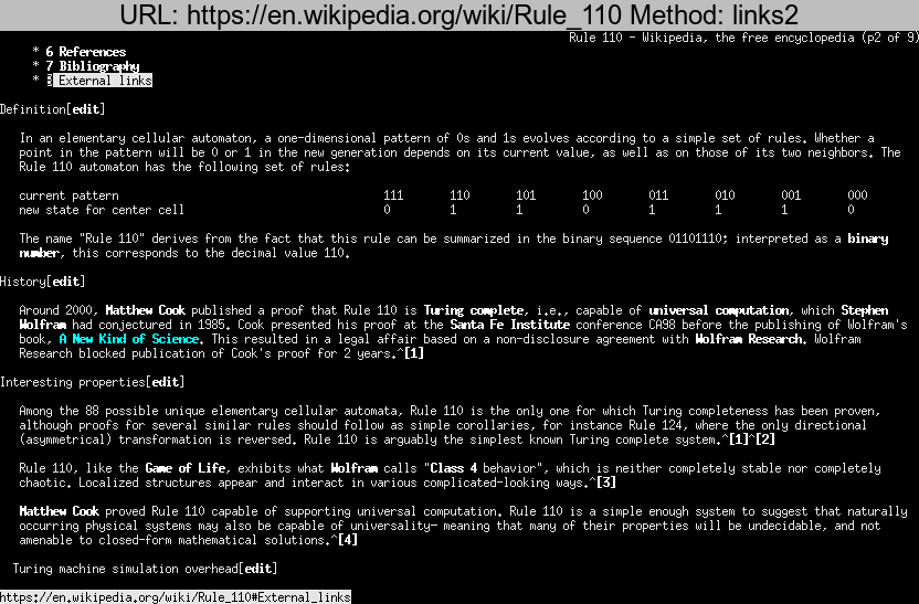 https://en.wikipedia.org/wiki/Rule_110 rendered using links2